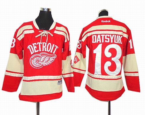 Youth Detroit Red Wings #13 Pavel datsyuk 2014 red Winter Classic Jerseys