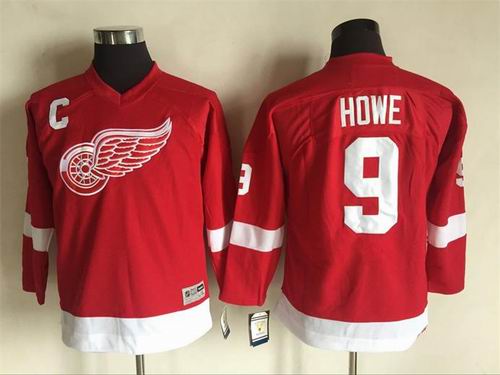 Youth Detroit Red Wings #9 Gordon Howe Red CCM Jersey