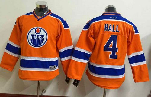 Youth Edmonton Oilers 4 Taylor Hall Orange NHL Jersey