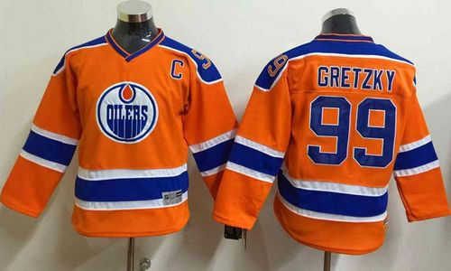 Youth Edmonton Oilers 99 Wayne Gretzky Orange CCM Throwback NHL Jersey