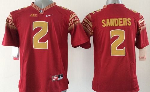Youth Florida State Seminoles 2 Deion Sander Red Limited Stitched NCAA Jersey