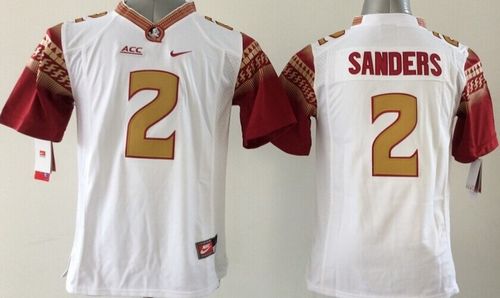 Youth Florida State Seminoles 2 Deion Sander White Limited Stitched NCAA Jersey