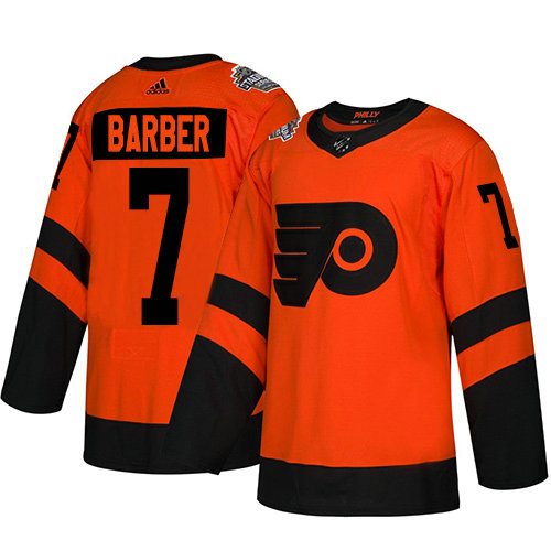 Youth Flyers #7 Bill Barber Orange Authentic 2019 Stadium Series Stitched Youth Hockey Jersey
