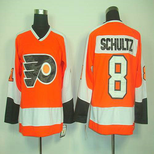Youth Flyers #8 Dave Schultz Orange CCM Throwback Stitched NHL Jersey
