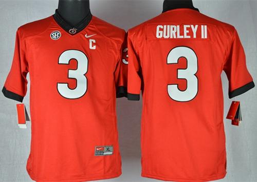 Youth Georgia Bulldogs 3 Todd Gurley II Red Stitched NCAA Jersey