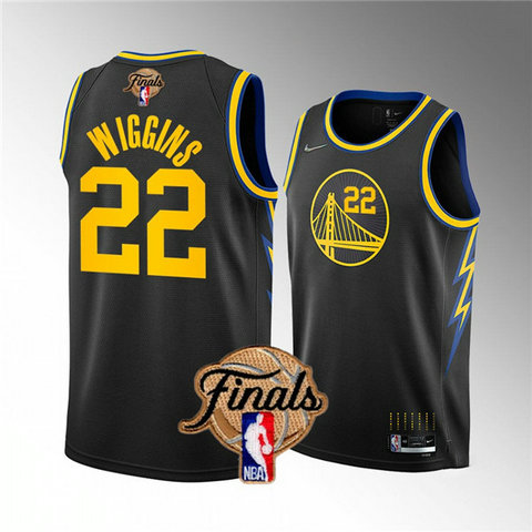 Youth Golden State Warriors #22 Andrew Wiggins 2022 Black NBA Finals Stitched Jersey