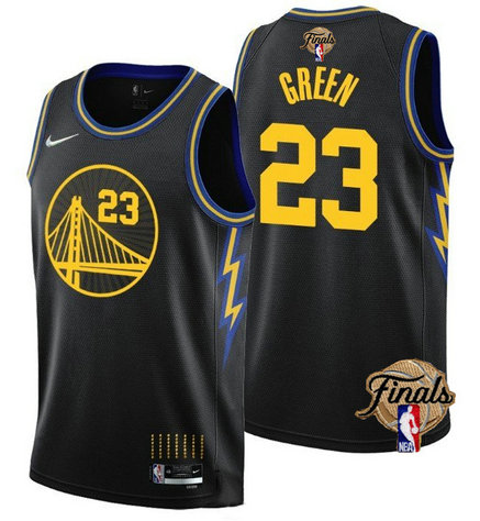 Youth Golden State Warriors #23 Draymond Green 2022 Black NBA Finals Stitched Jersey