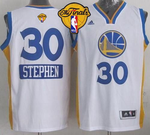 Youth Golden State Warriors 30 Stephen Curry White 2014-15 Christmas Day The Finals Patch NBA Jersey