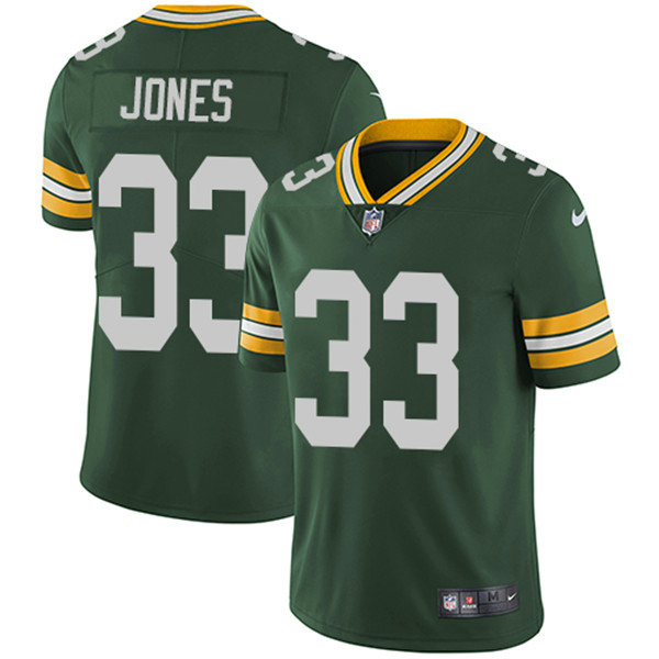 Youth Green Bay Packers #33 Aaron Jones Green Vapor Untouchable Stitched Jersey