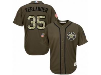 Youth Houston Astros #35 Justin Verlander Green Salute to Service MLB Jersey