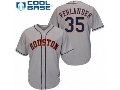 Youth Houston Astros #35 Justin Verlander Rplica Grey Road Cool Base MLB Jersey