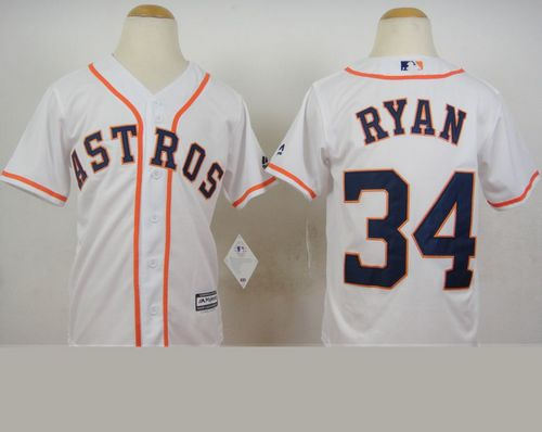 Youth Houston Astros 34 Nolan Ryan White Cool Base Baseball Jersey