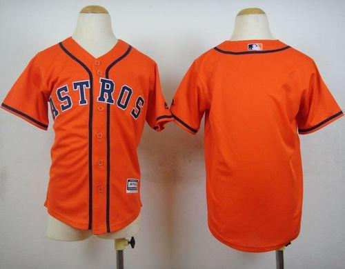 Youth Houston Astros Blank Orange Cool Base Baseball Jersey