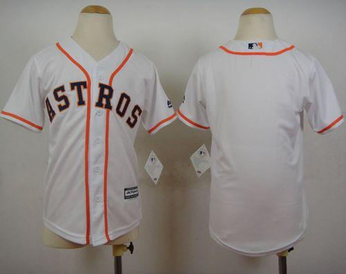 Youth Houston Astros Blank White Cool Base Baseball Jersey