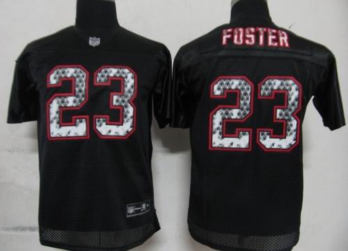 Youth Houston Texans #23 Arian Foster BLACK SIDELINE UNITED Jerseys