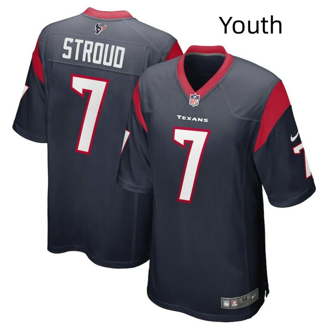 Youth Houston Texans #7 C.J. Stroud Navy Stitched Game Jersey
