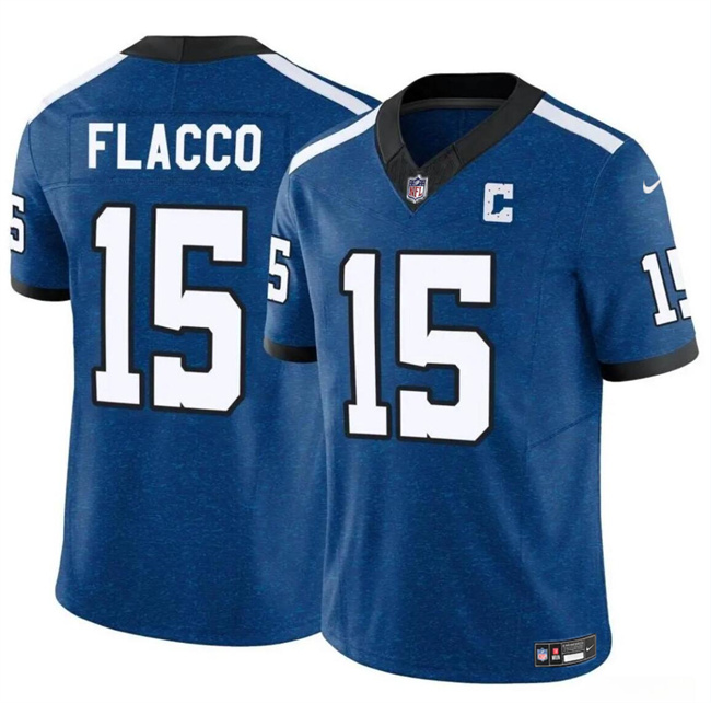 Youth Indianapolis Colts #15 Joe Flacco Blue 2024 F.U.S.E Throwback Vapor Untouchable Limited Stitched Football Jersey