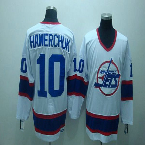 Youth Jets #10 Dale Hawerchuk Stitched White CCM Throwback NHL Jersey
