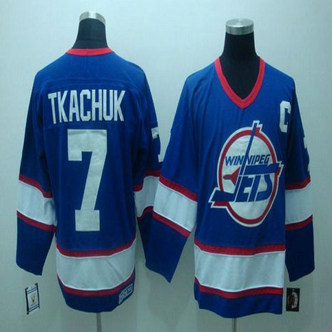 Youth Jets #7 Keith Tkachuk Stitched Blue CCM Throwback NHL Jersey