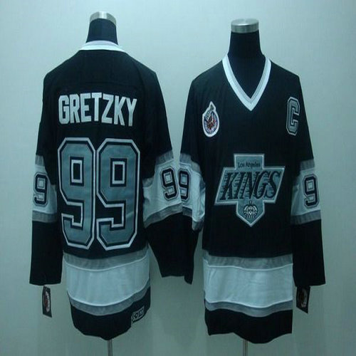Youth Kings #99 Wayne Gretzky Black CCM Throwback Stitched NHL Jersey