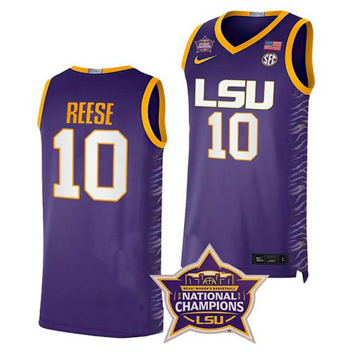 Youth LSU Tigers #10 Angel Reese Purple Stitched Basketball Jersey