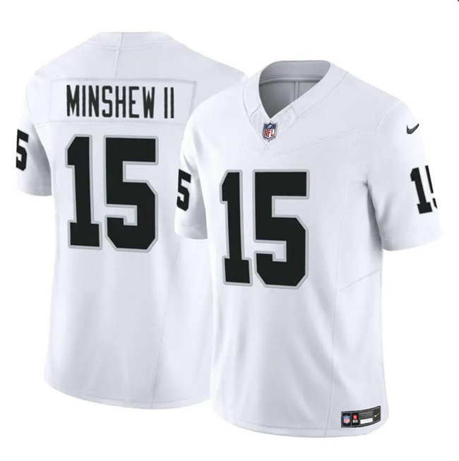 Youth Las Vegas Raiders #15 Gardner Minshew II White 2024 F.U.S.E Vapor Untouchable Stitched Football Jersey