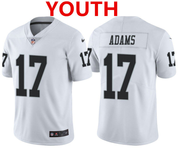 Youth Las Vegas Raiders #17 Davante Adams White Vapor Limited Stitched Jersey