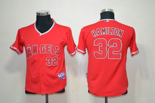 Youth Los Angeles Angels of Anaheim 32 Josh Hamilton red Jersey