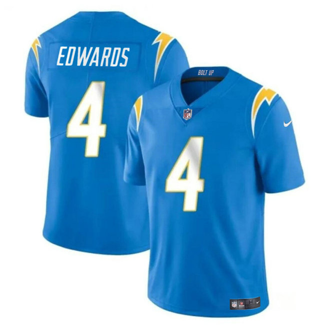 Youth Los Angeles Chargers #4 Gus Edwards Light Blue Vapor Untouchable Limited Stitched Jersey