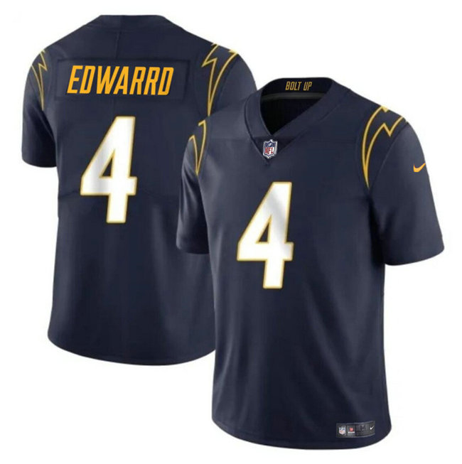 Youth Los Angeles Chargers #4 Gus Edwards Navy Vapor Untouchable Limited Stitched Jersey