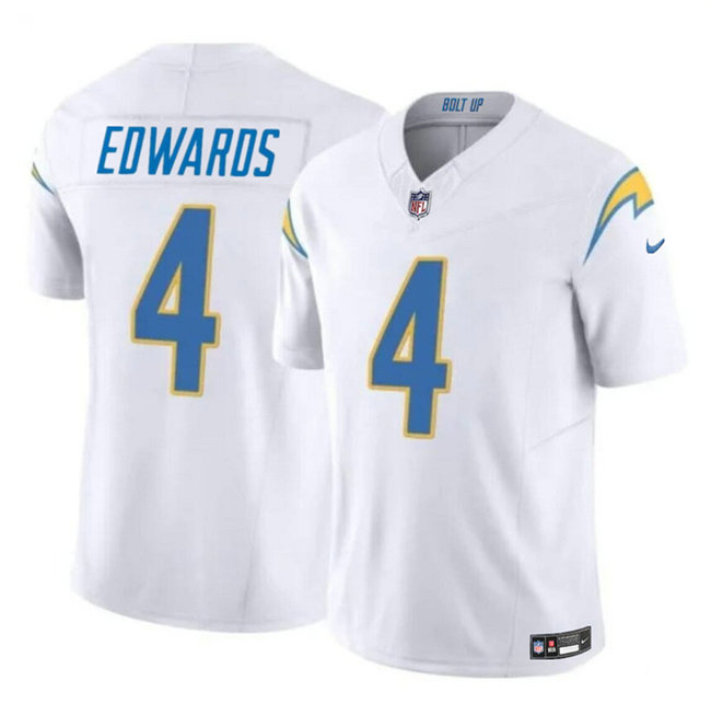 Youth Los Angeles Chargers #4 Gus Edwards White 2024 F.U.S.E Vapor Untouchable Limited Stitched Jersey
