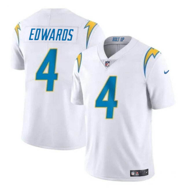 Youth Los Angeles Chargers #4 Gus Edwards White Vapor Untouchable Limited Stitched Jersey