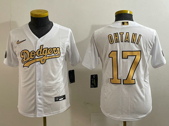 Youth Los Angeles Dodgers #17 Shohei Ohtani White Flex Base Stitched Baseball Jersey