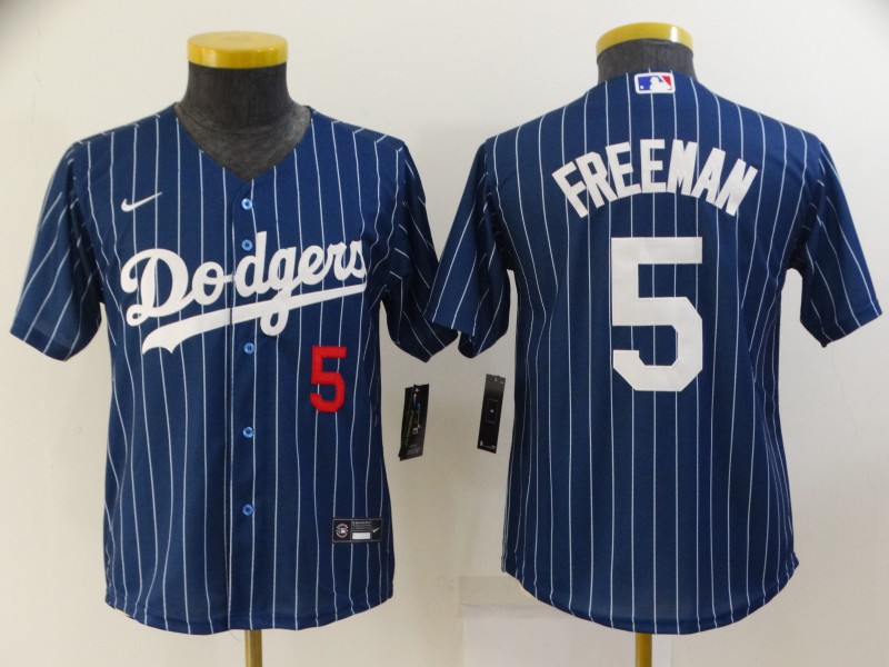 Youth Los Angeles Dodgers #5 Freddie Freeman Blue Stitched Jersey