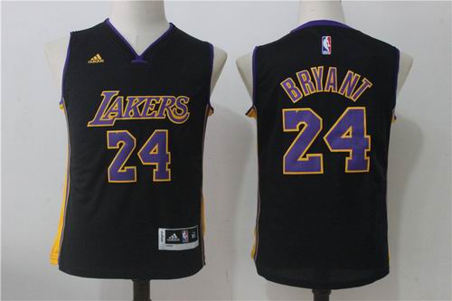 Youth Los Angeles Lakers #24 Kobe Bryant black Jersey
