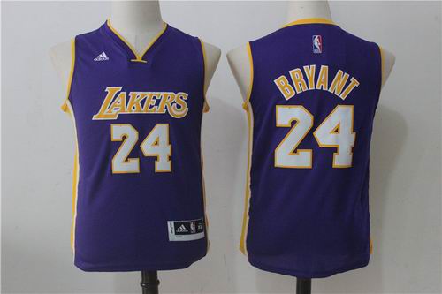 Youth Los Angeles Lakers #24 Kobe Bryant purple Jersey