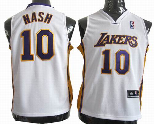 Youth Los Angeles Lakers 10# Steve Nash white Jersey