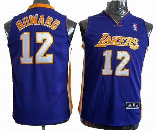 Youth Los Angeles Lakers 12# Dwight Howard purple jerseys