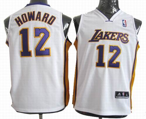 Youth Los Angeles Lakers 12# Dwight Howard white jerseys
