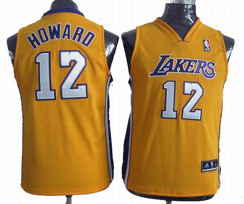 Youth Los Angeles Lakers 12# Dwight Howard yellow jerseys