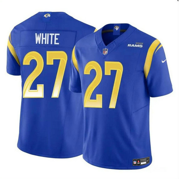 Youth Los Angeles Rams #27 Tre'Davious White Blue 2024 F.U.S.E. Vapor Untouchable Stitched Football Jersey