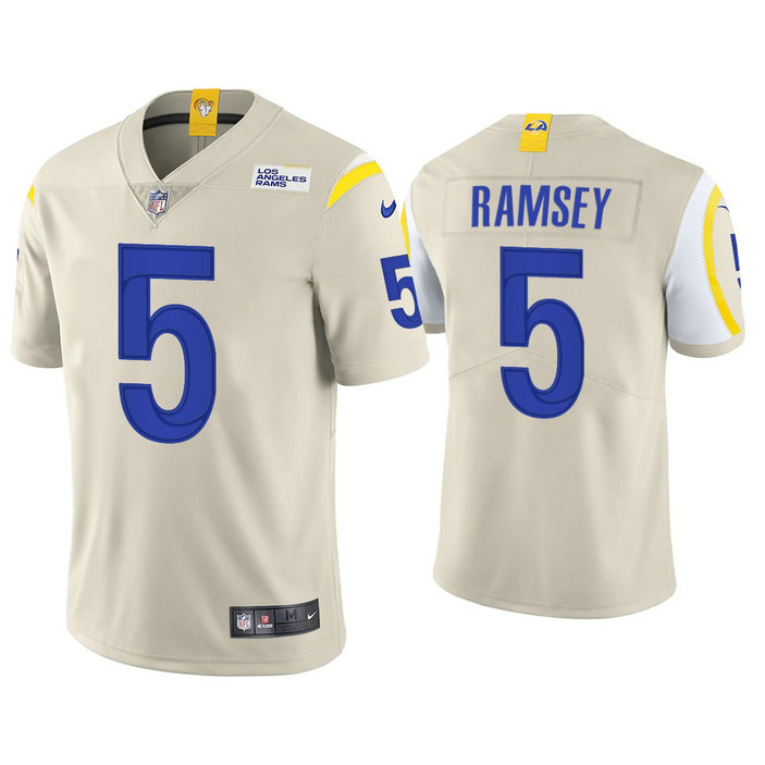 Youth Los Angeles Rams #5 Jalen Ramsey Bone Vapor Untouchable Limited Stitched Jersey