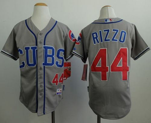Youth MLB Chicago Cubs 44 Anthony Rizzo Grey Alternate Road Cool Base Baseball jersey