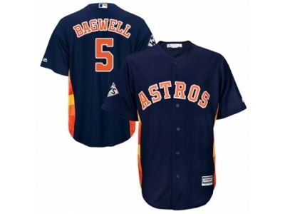 Youth Majestic Houston Astros #5 Jeff Bagwell Authentic Navy Blue Alternate 2017 World Series Bound Cool Base MLB Jersey