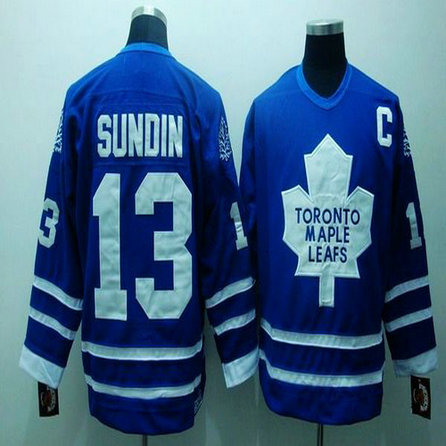 Youth Maple Leafs #13 Mats Sundin Stitched Blue CCM Throwback NHL Jersey
