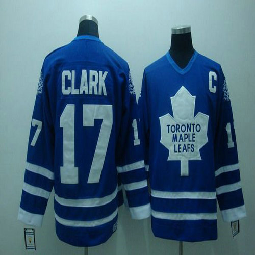 Youth Maple Leafs #17 Wendel Clark Stitched Blue CCM Throwback NHL Jersey
