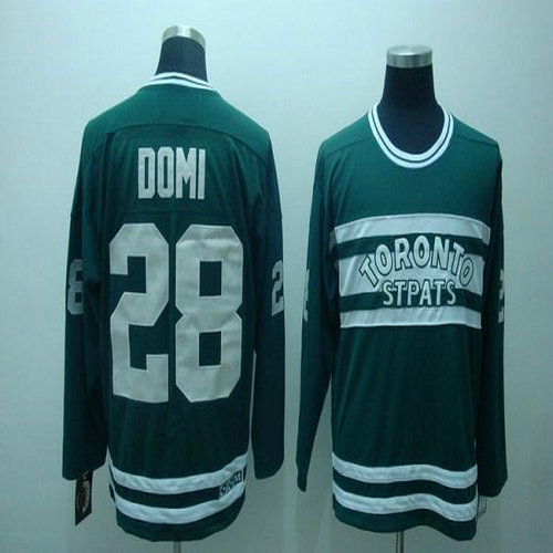 Youth Maple Leafs #28 Tie Domi Stitched Green CCM Throwback NHL Jersey