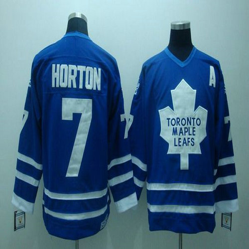 Youth Maple Leafs #7 Tim Horton Stitched Blue CCM Throwback NHL Jersey