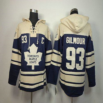 Youth Maple Leafs #93 Doug Gilmour Blue Sawyer Hooded Sweatshirt Stitched NHL Jersey