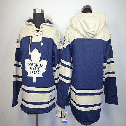 Youth Maple Leafs Blank Blue Sawyer Hooded Sweatshirt Stitched NHL Jersey